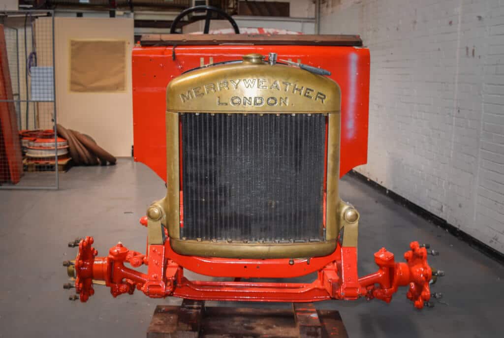 Vintage Merryweather fire engine chassis