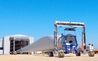 MHI Vestas wind turbine blade surface treatment facilities (spray room and blast room), designed and installed by Airblast